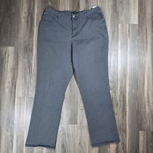 Lee Classic Fit Straight Leg Gray Stretch Pants Womens 16 Medium